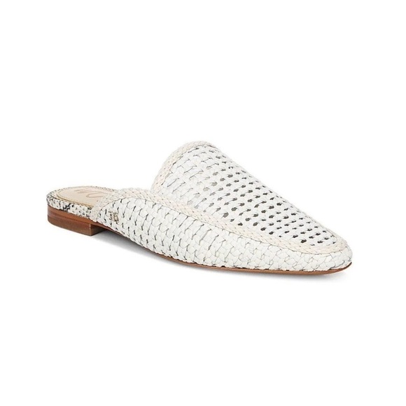 Sam Edelman Shoes - Sam Edelman Cream Elva Slip On Woven Mule Flats